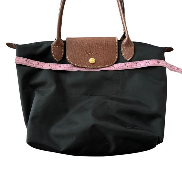 Longchamp Le Pliage Original M Tote Bag Black Canvas Classic Minimal Designer - Picture 11 of 13